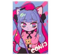 同人イベント用ペーパーバッグ 小判型手穴（折り込み）平袋 イラストを全面に表裏別デザインRGB印刷事例 けもケット