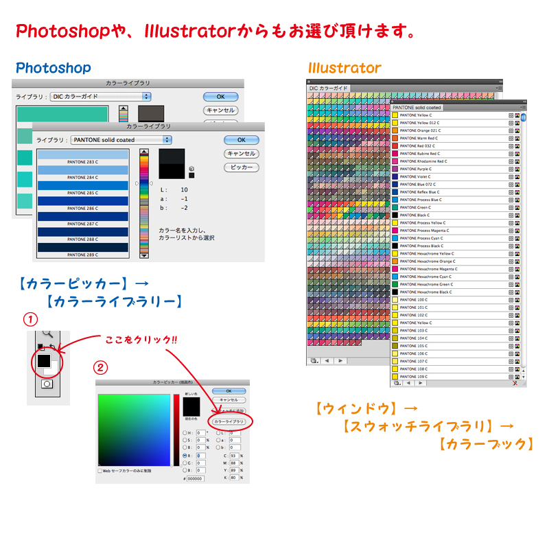 photoshop,illustrator色見本表示