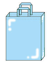 不織布+PVCバッグ2層式の角底タイプ
