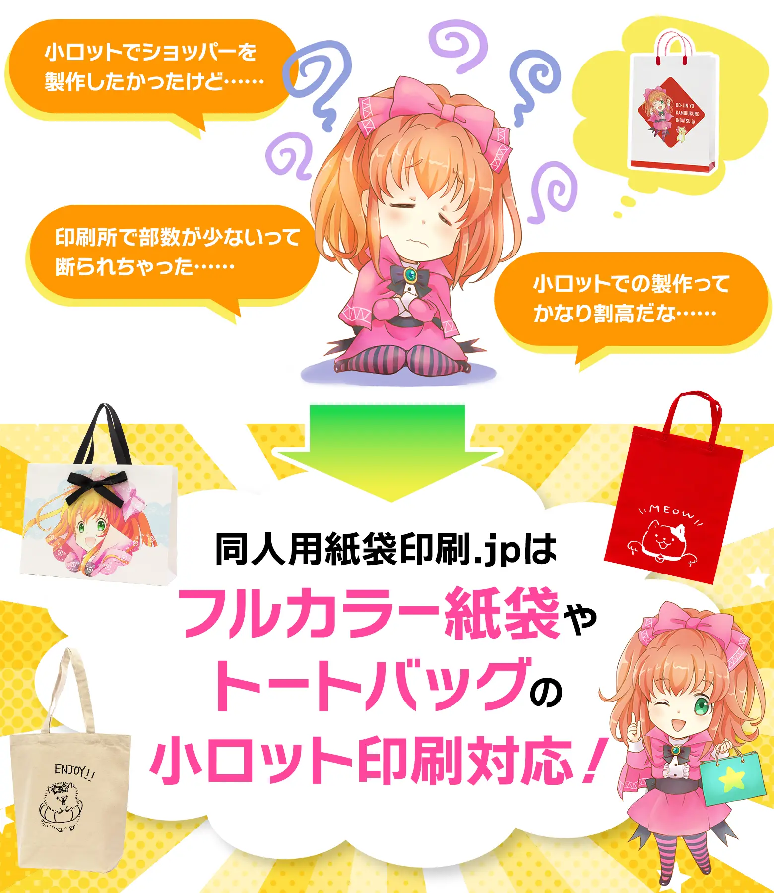 同人ショッパーを小ロットで作れます